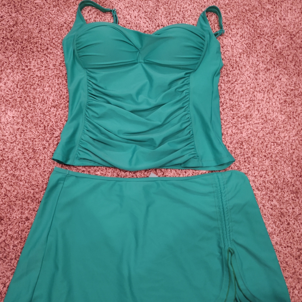 Ladies Cameo Water Wear Bathing Tankini Top And Skirt Cover Up Bottom